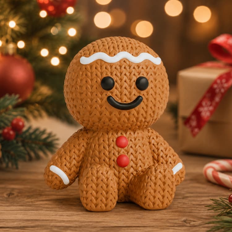 Coleção de Tricô Impressão 3D Boneco de Gengibre Biscoito Natal Presente Decoração