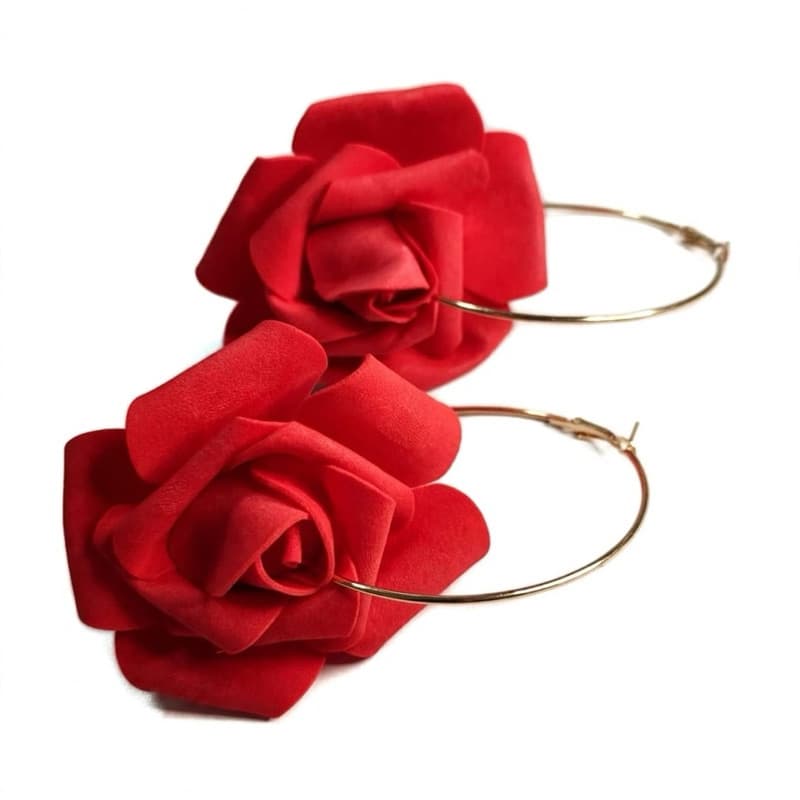 Brinco de argola rosa (par), várias cores