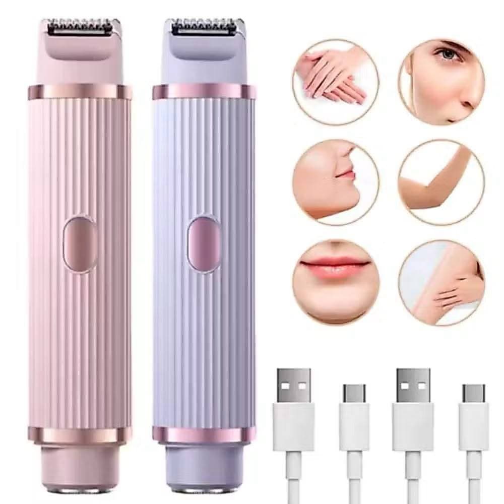 Depilador elétrico com navalha dupla cuidado e delicadeza com sua pele, Recarregável com Tecnologia avançada Indolor.
