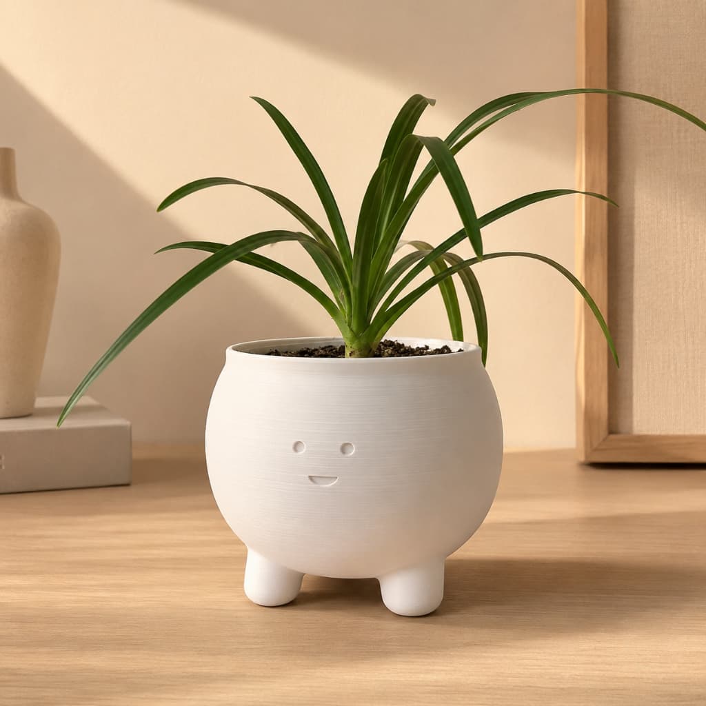 Vaso Feliz Caldeirão Decorativo para Planta Decoração Moderna Minimalista para Casa Jardim Sala Cozinha