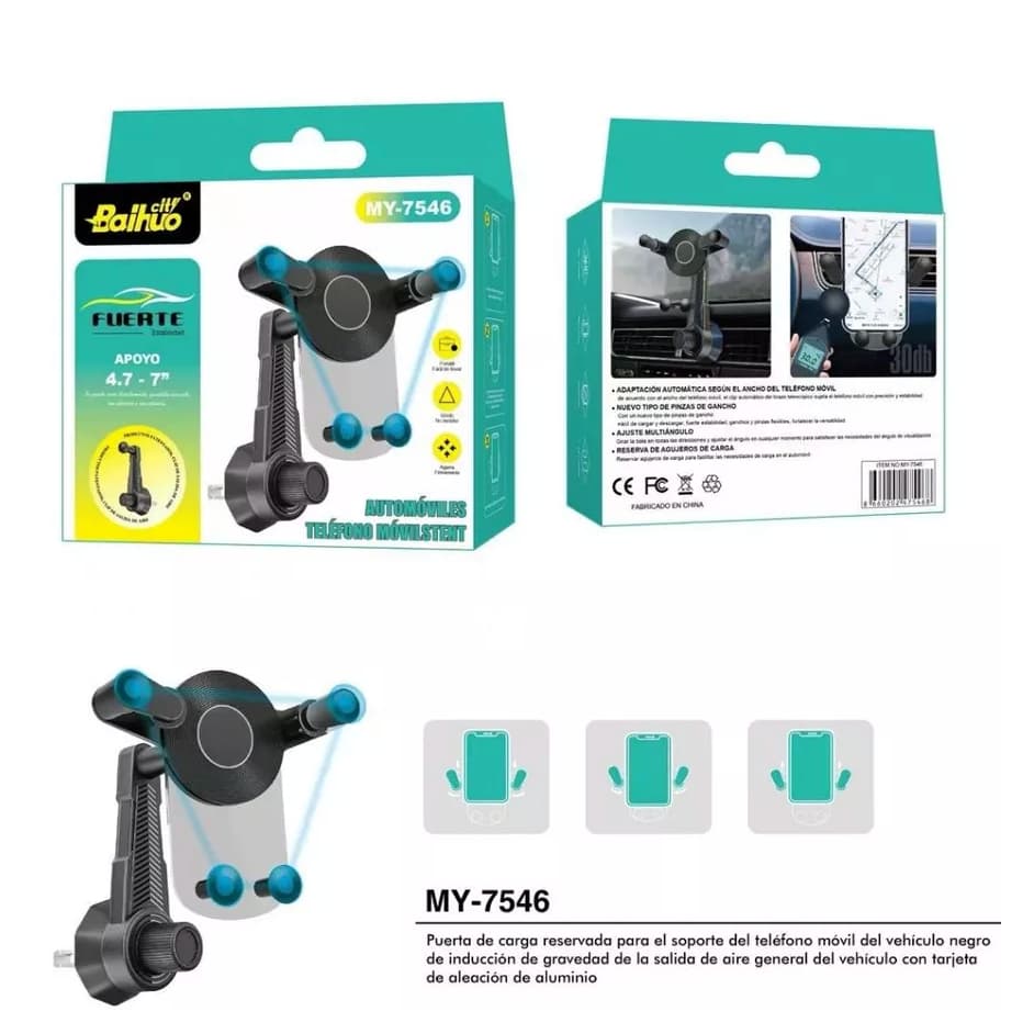 Suporte Veicular para Celular 4,7” a 7” com Rotação 360° e Fixação Automática Suporte para Carro