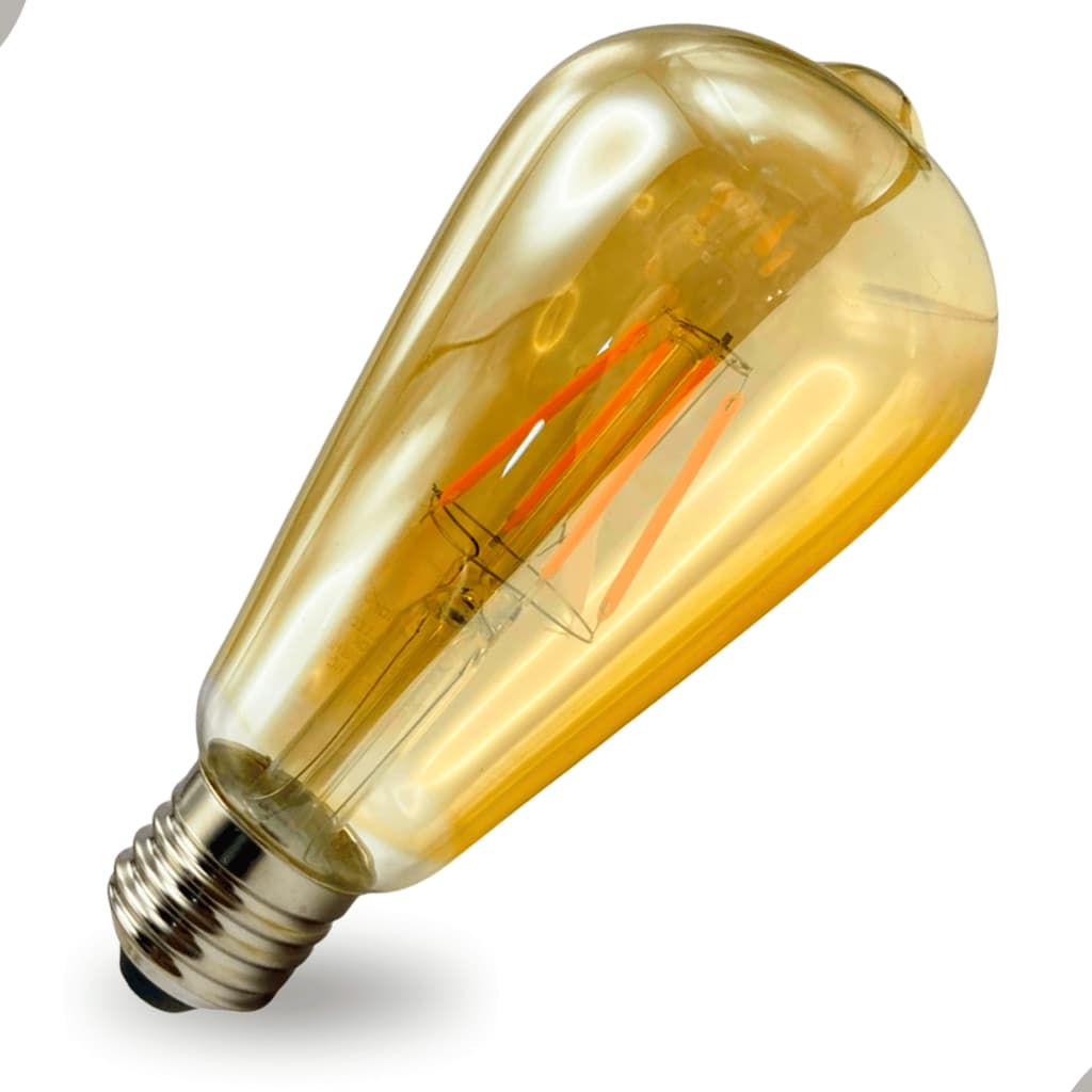 Lâmpada Filamento LED ST64 4W E27 Retrô Vintage Bivolt Luz Quente Decorativa