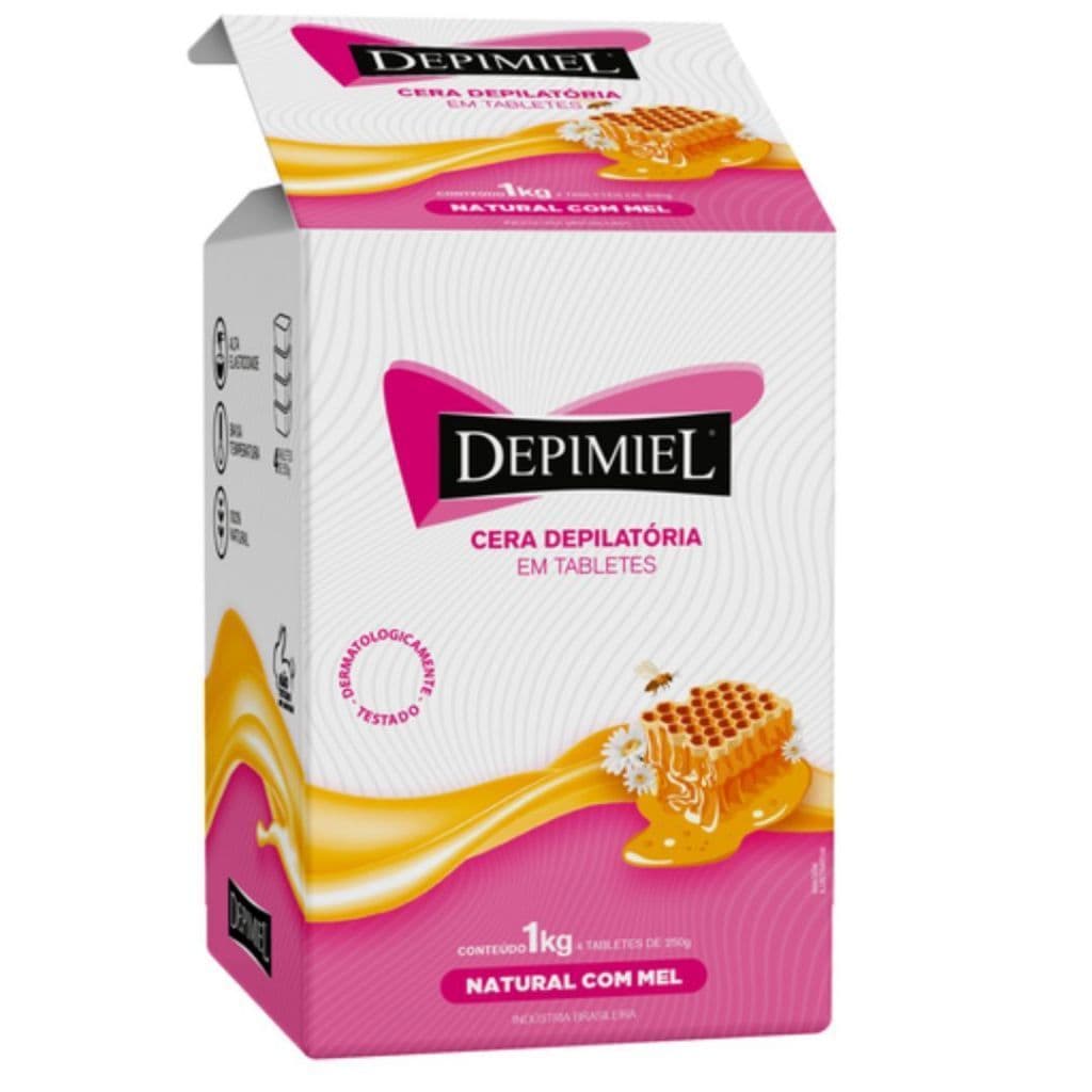 Cera Depilatória Depimiel Mel 1kg em 4 Tabletes de 250g