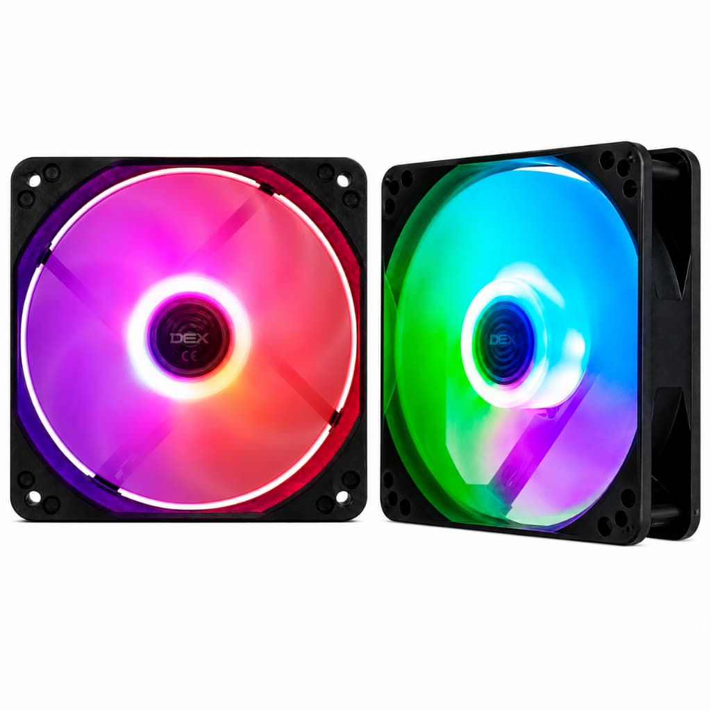 Kit 3 Cooler Fan 120mm Com 8 Led Rgb Gabinete Pc Cpu Silencioso Dex