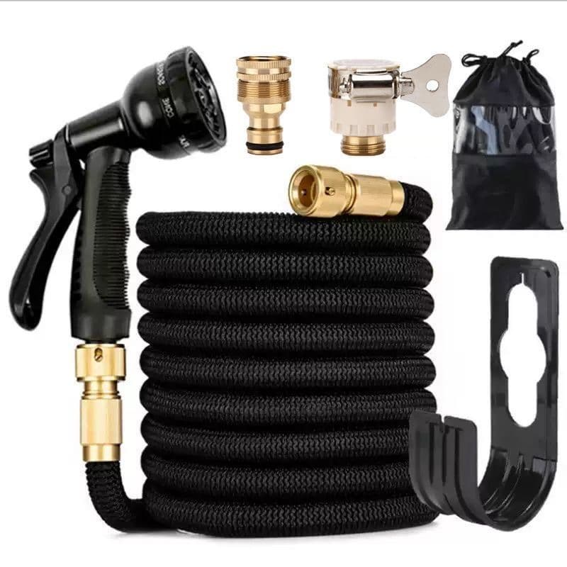Mangueira De Jardim 30 Metros ExpansíVel Borracha Polyester ReforçAda Kit Completo Com Bico Esguicho Bolsa Suporte Alta