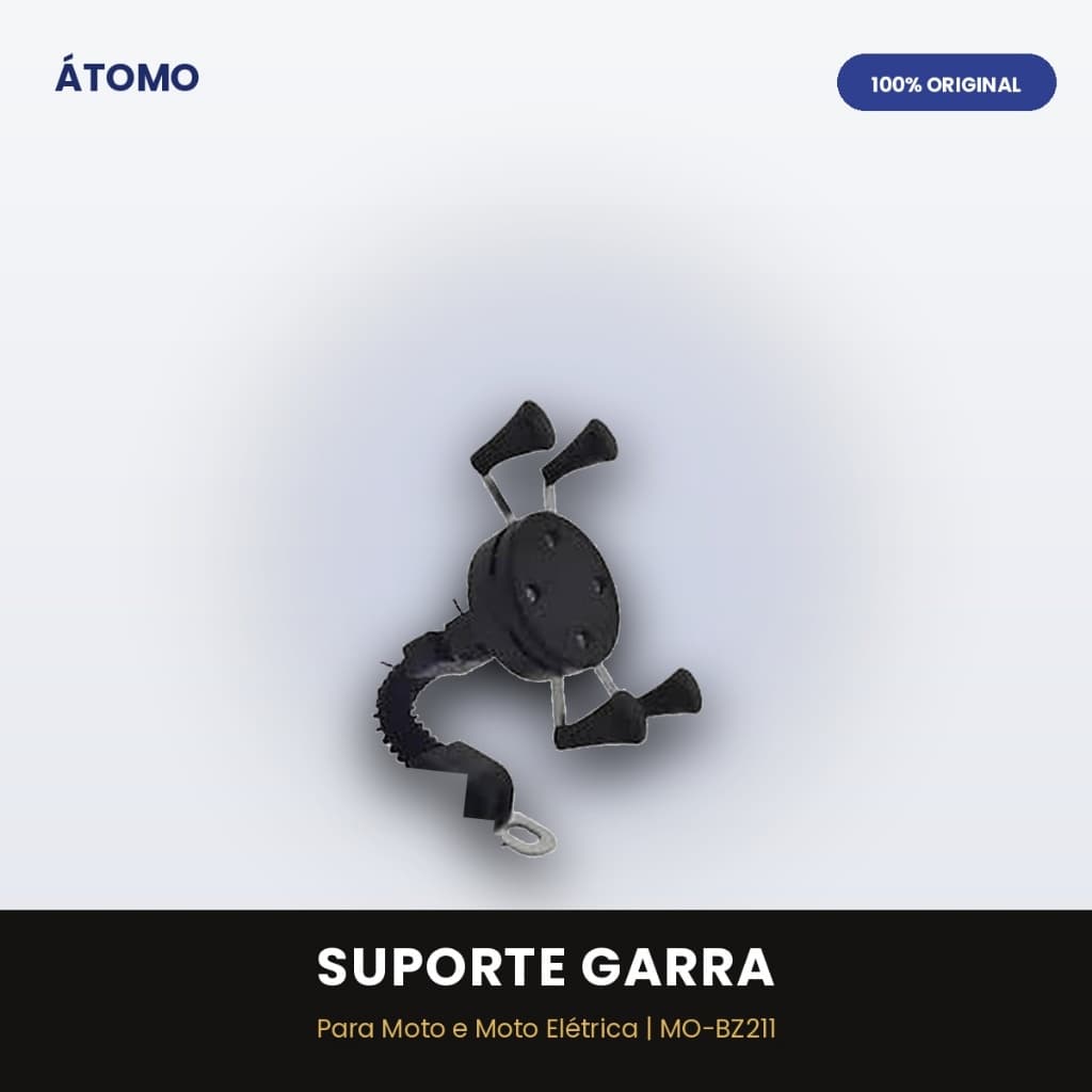 Suporte Garra Universal para Celular Moto Átomo MO-BZ211 Anti-Vibração