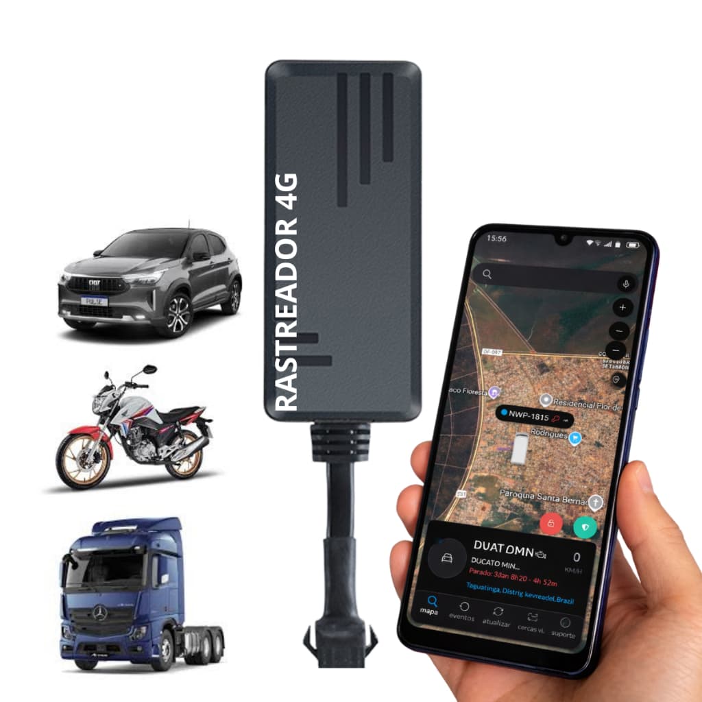 Rastreador Veicular Gps J16 4G para Carro Moto e Veiculos eletricos em Tempo Real