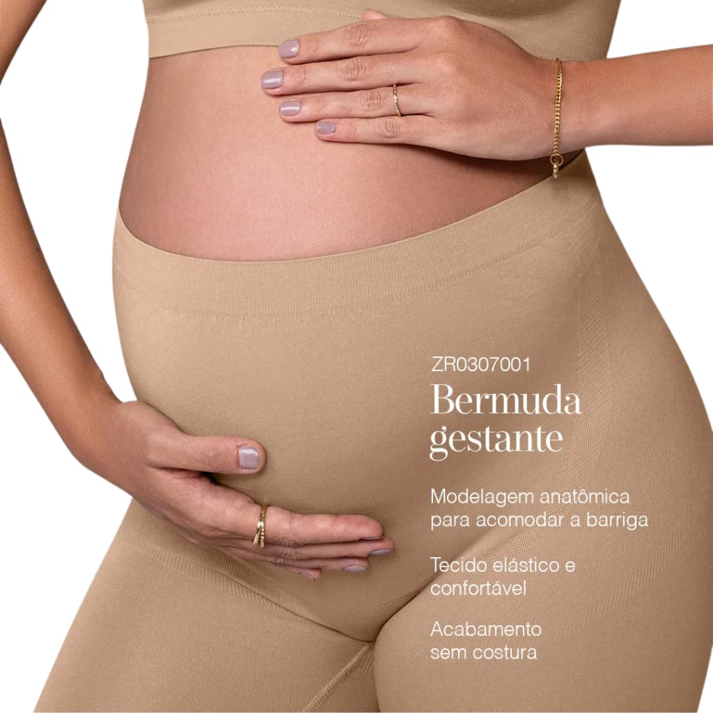Bermuda Gestante Maternidade Sem Costura Maternity Original Zee Rucci