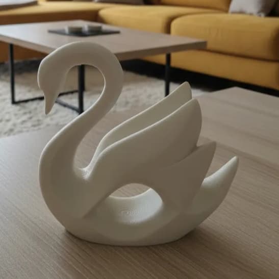 Escultura Cisne Decorativo Elegante – Objeto de Decoração 3D