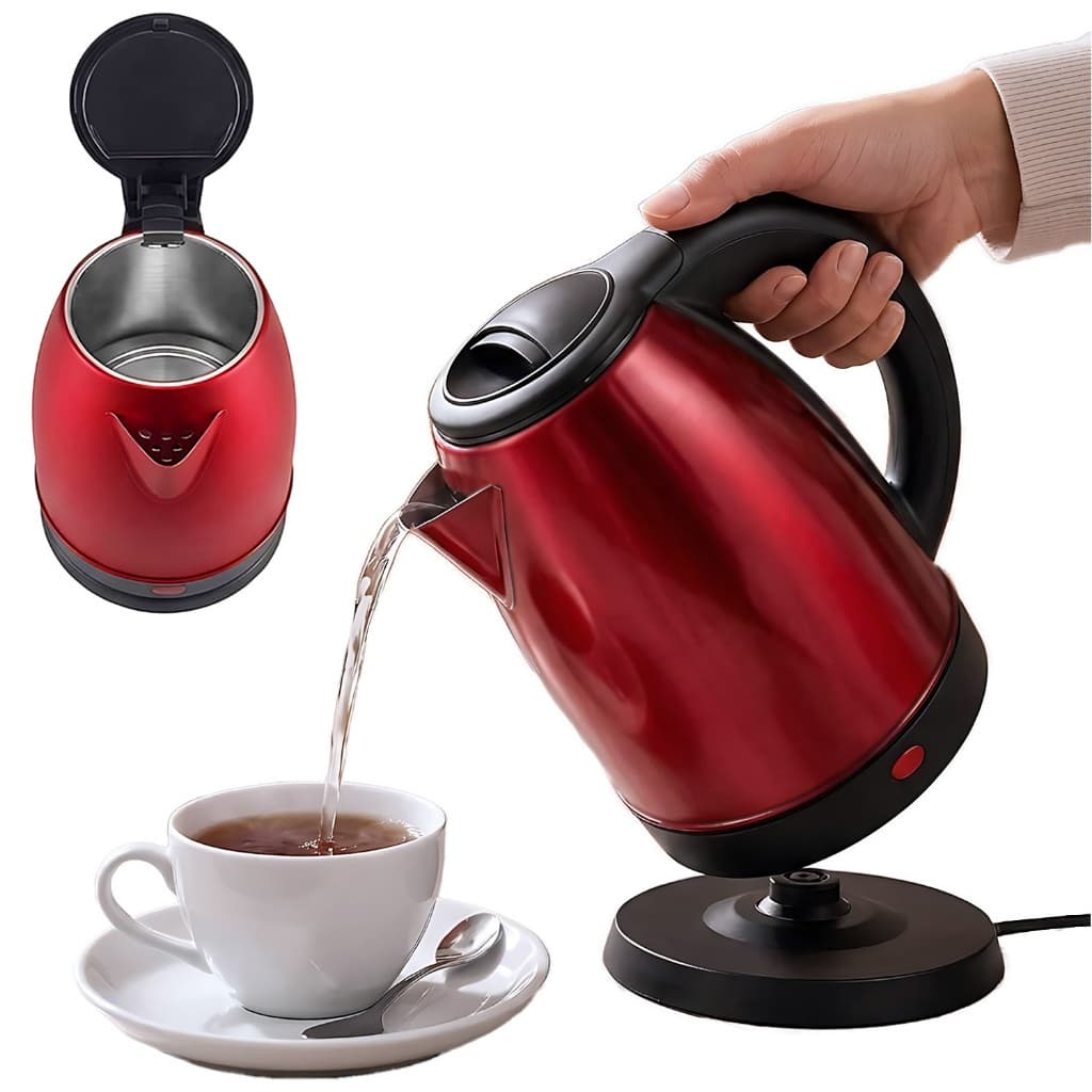 Chaleira Jarra Elétrica Bule Inox 1.8L Ferve Água Chá E Café Base Giratória Led Indicador