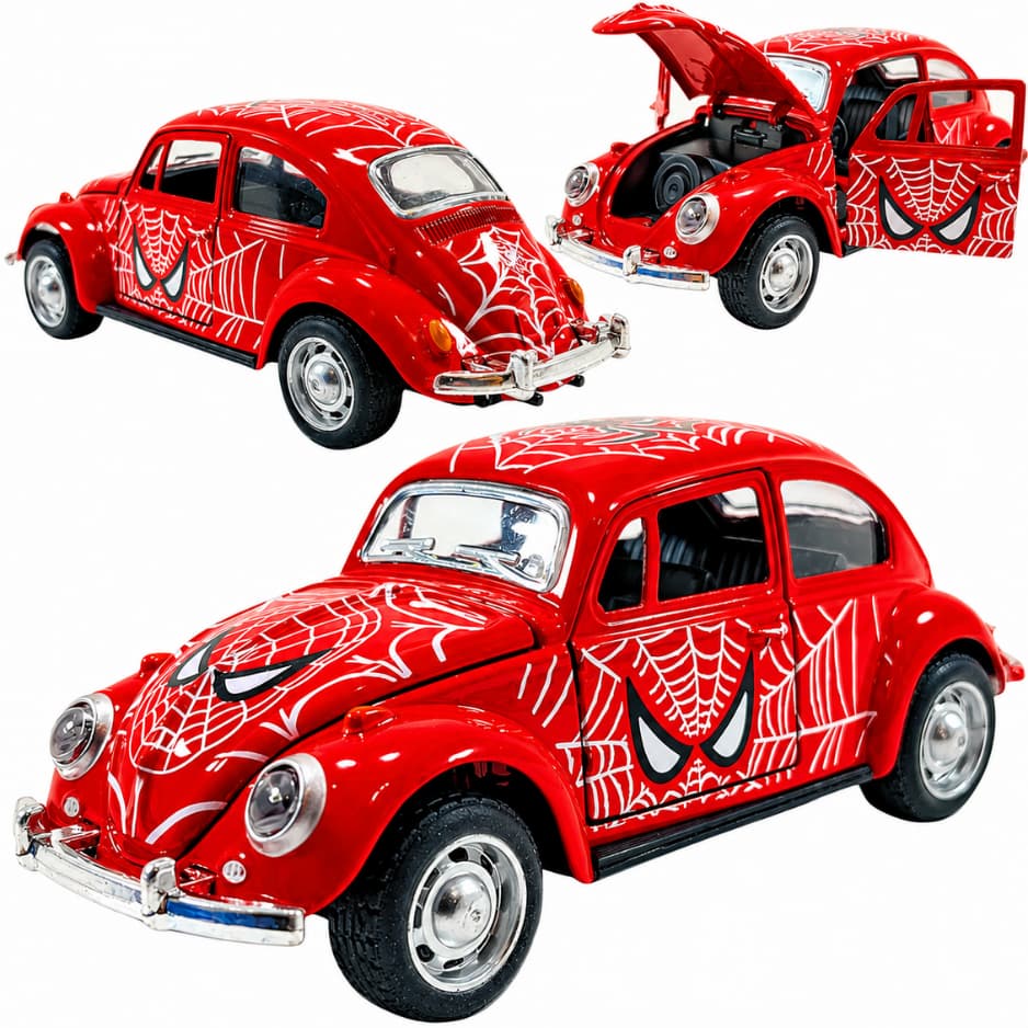 Carrinho Miniatura Metal Abre Portas E Capô Ficção desenho de aranha