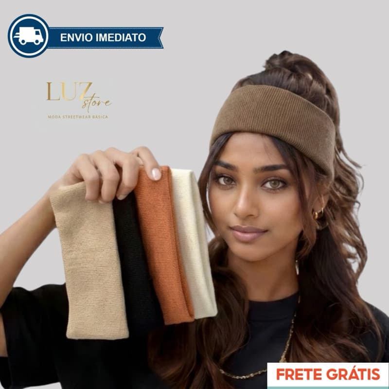 Faixa De Cabelo Cabeça Elástica Canelada PREMIUM Exercícios Esportes Bandana Correndo Fitness Headband Turbante Cabeça