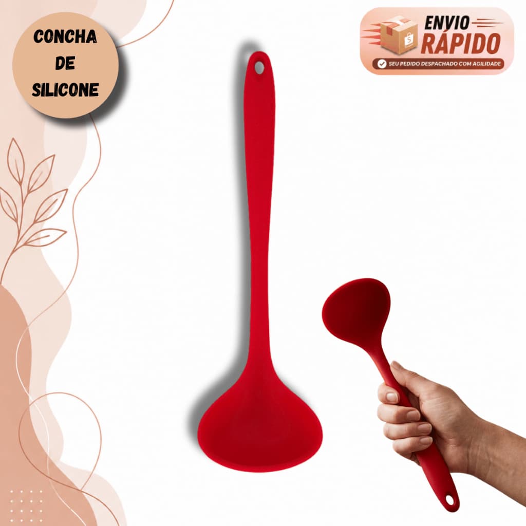 Concha De Silicone Panela Antiaderente Não Risca Feijoada Sopa Caldo Cozinha Premium Resistente 30cm