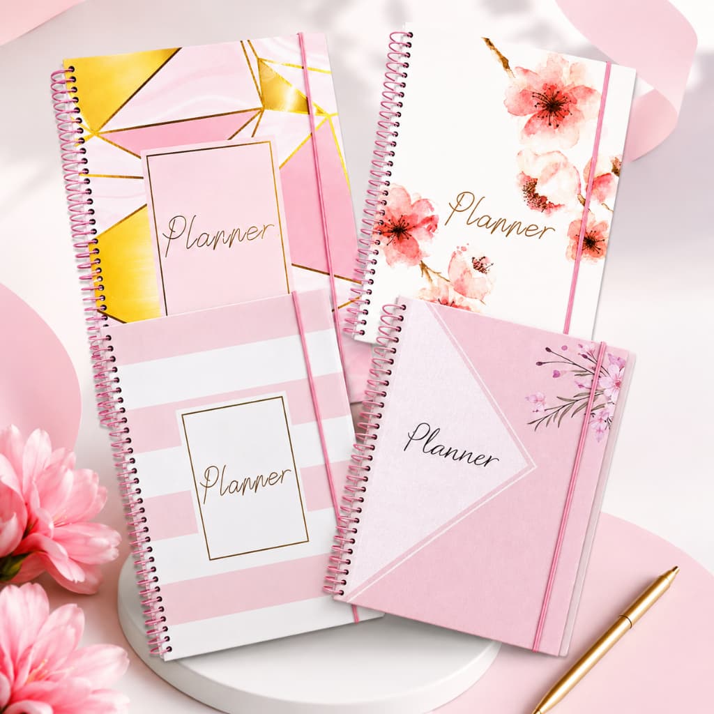 Planner Semanal Capa Dura com Elástico | 96 Folhas | Não datado - Organização Financeira, Metas e Saúde