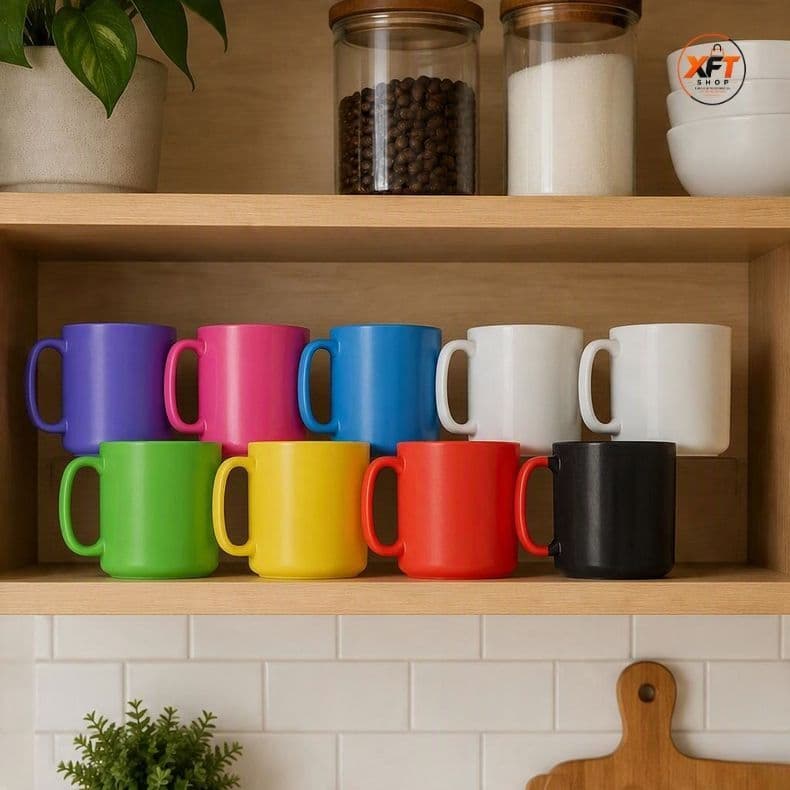 Kit 10/20 Canecas 400ml Plástico Coloridas para Escola, Merenda, Cantina e Festas