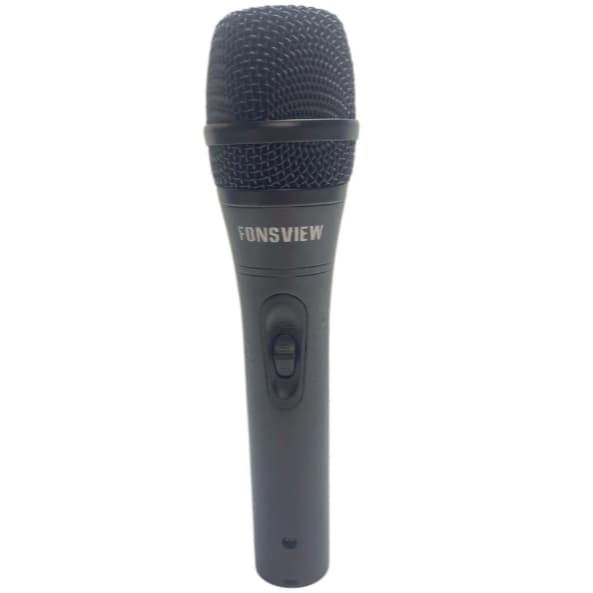 Micro Fone de mão Fonsview com cabo que nao perde qualidade confira corpo de ferro cor preta muito duravel