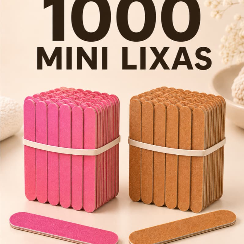 Kit 1000 mil Mini lixas de Unha Manicure Pedicure Clinica de Estética Parda Rosa Descartável Atacado