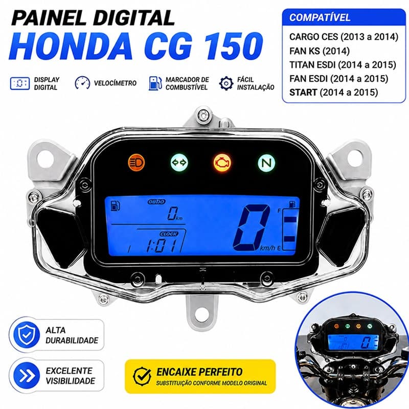 Painel Digital Moto Honda CG Titan 150 ESD EX 2014 2015 Completo Velocímetro Reposição