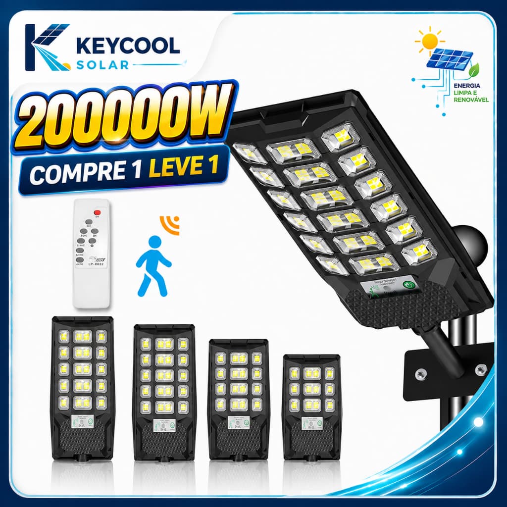 Keycool Lighting 120000W Solar LED Lighting Poles Extra Large Waterproof IP69 for Outdoor Use