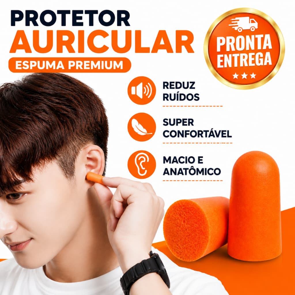 Kit C/20 Até 160 Protetor Auricular Auditivo Tampão de Ouvido Espuma Anti Ruidos P/Dormir Trabalhar Estudar