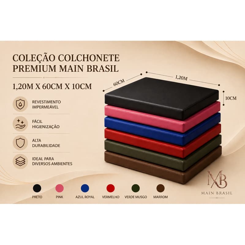 Colchonete Espuma D23 120x60x10cm Infantil Academia Creche Escola Camping Descanso