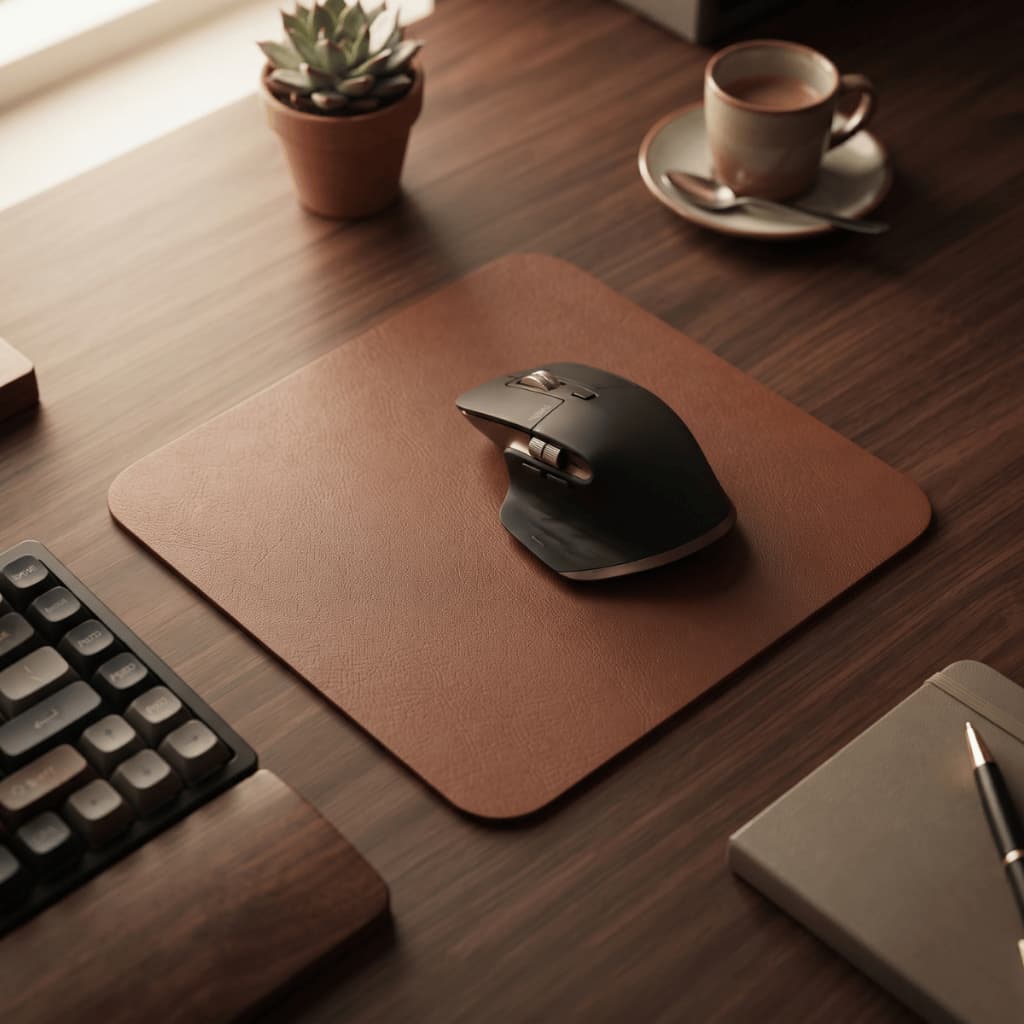 MousePad  Caramelo Desk Pad Couro Eco Office