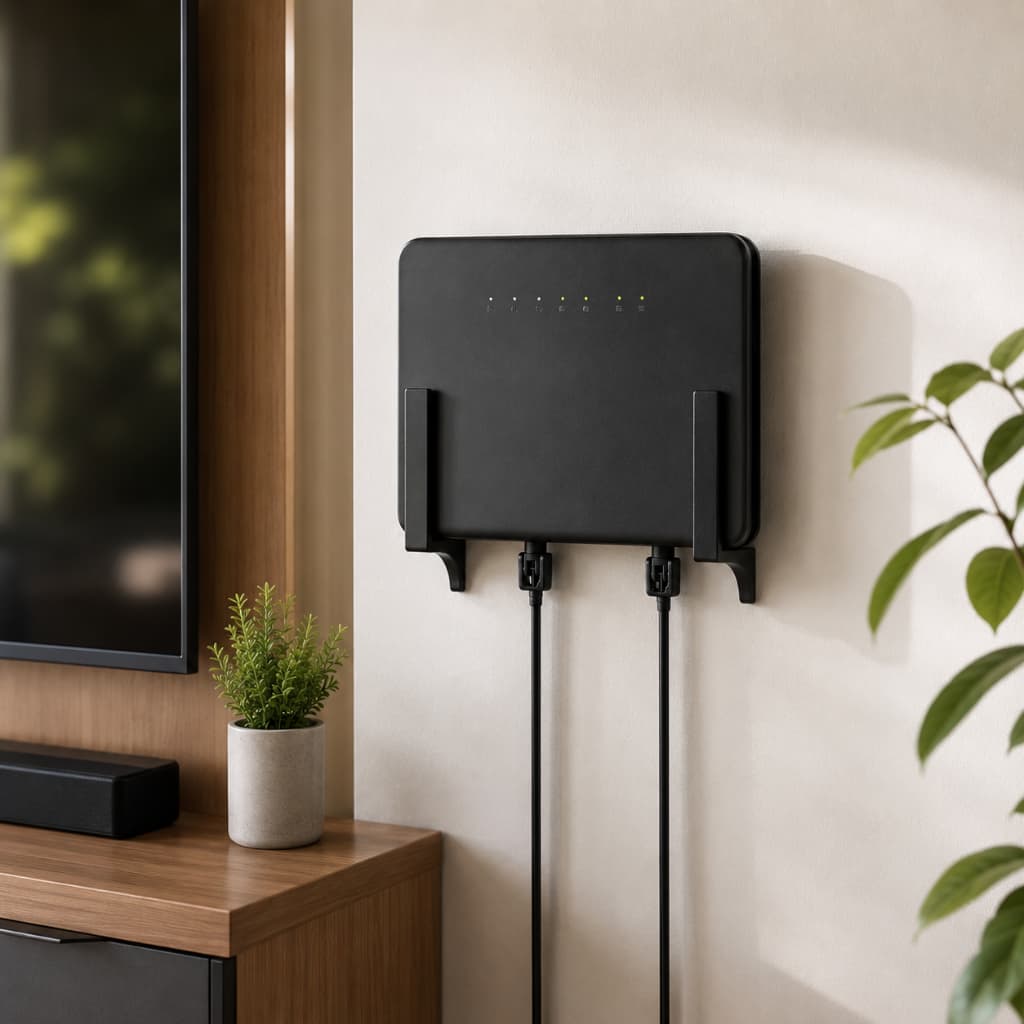 Suporte para Modem Internet Wifi Universal p/ Modem Roteador Repetidor de Parede sem Furo com fita Dupla face