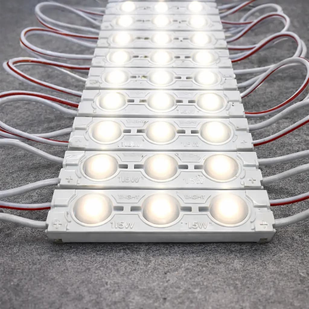 Kit 200 Módulo Injetado Led Superled 7025 Barra Led 3528 Iluminação Para Letreiro 1,5W Lente Cob 6500K