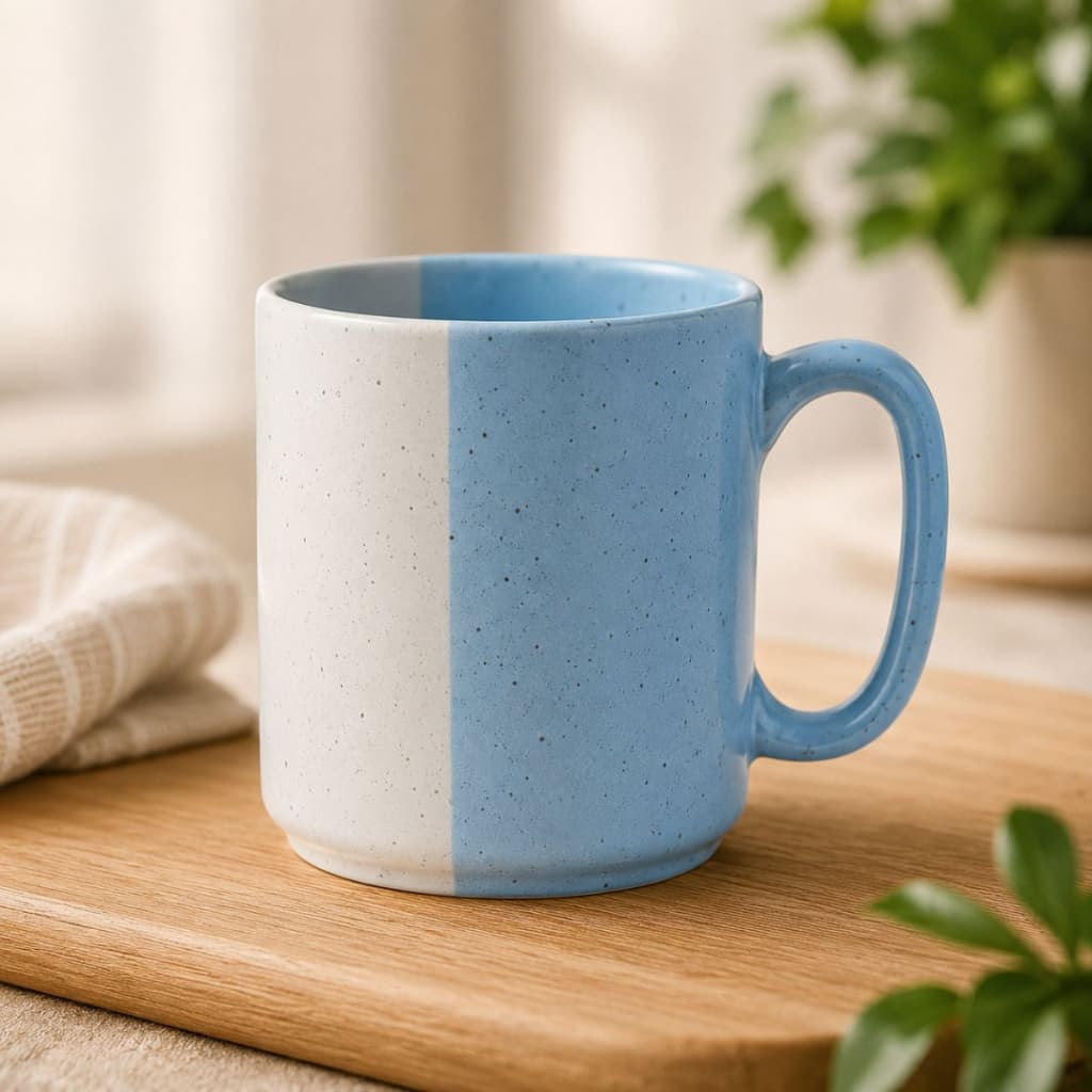 Caneca Cerâmica Ternura Azul 210ml Chá Porcelana Bebidas