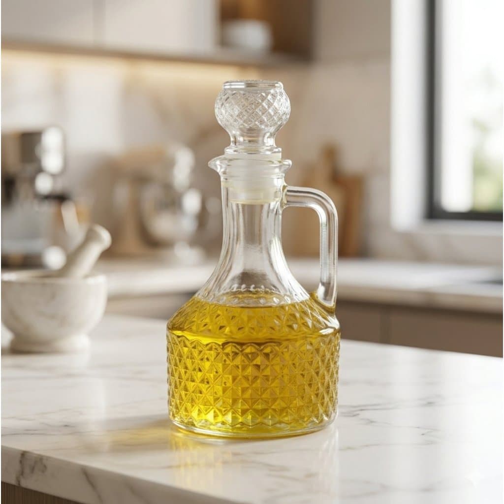 Galheteiro Porta Azeite Vinagre Vidro 380ml Com Bico Dosador e Tampa Vedação Hermética
