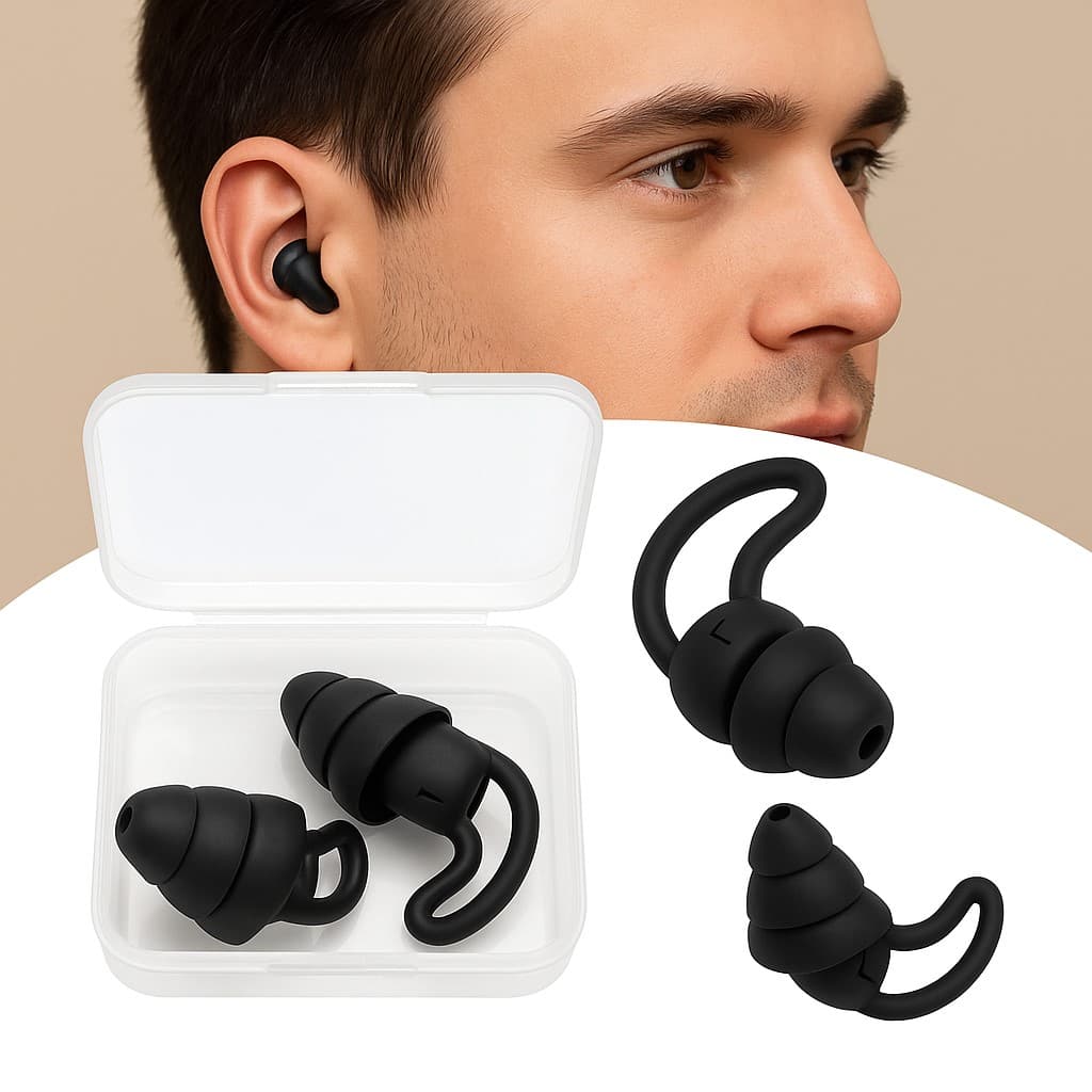 Tampão Auricular Abafador Ruído Protetor Confortável Dormir Silicone