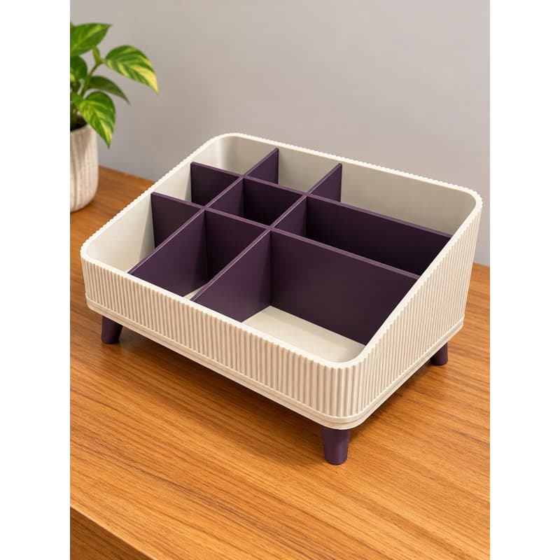 Organizador Multiuso com Divisórias – Maquiagem, Cosméticos, Escritório e Acessórios