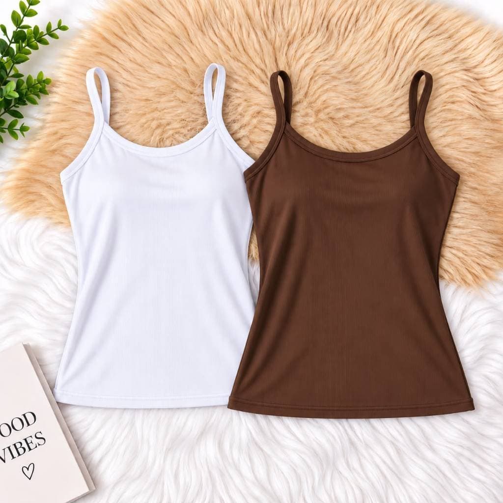Kit 2 Blusas Femininas Regata Alça Fina Básica | Blusinha Feminina Casual, Confortável e Versátil Moda Feminina Ideal pa