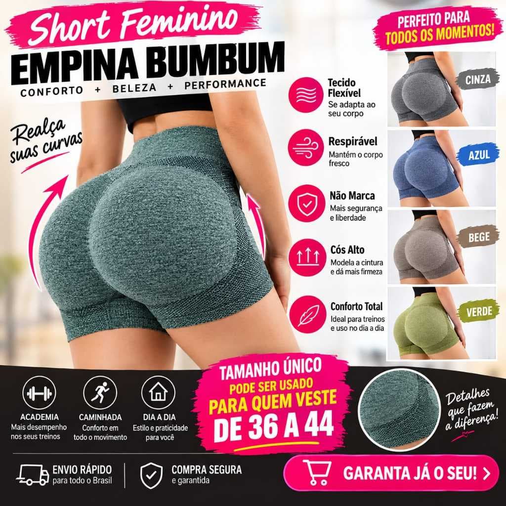 Short Feminino Empina Bumbum Cinza 馃崙 | Short Fitness Modelador | Academia, Treino e Exerc铆cios