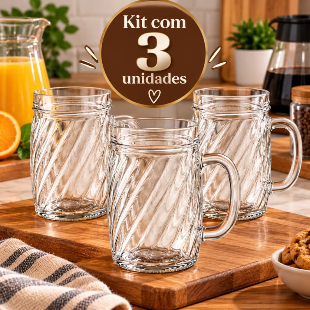 Caneca Copo Cappucino Café Chopp Cerveja Suco Vidro 375ml
