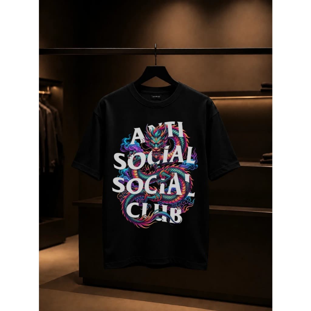 Camiseta Anti-Social Preta Estilosa