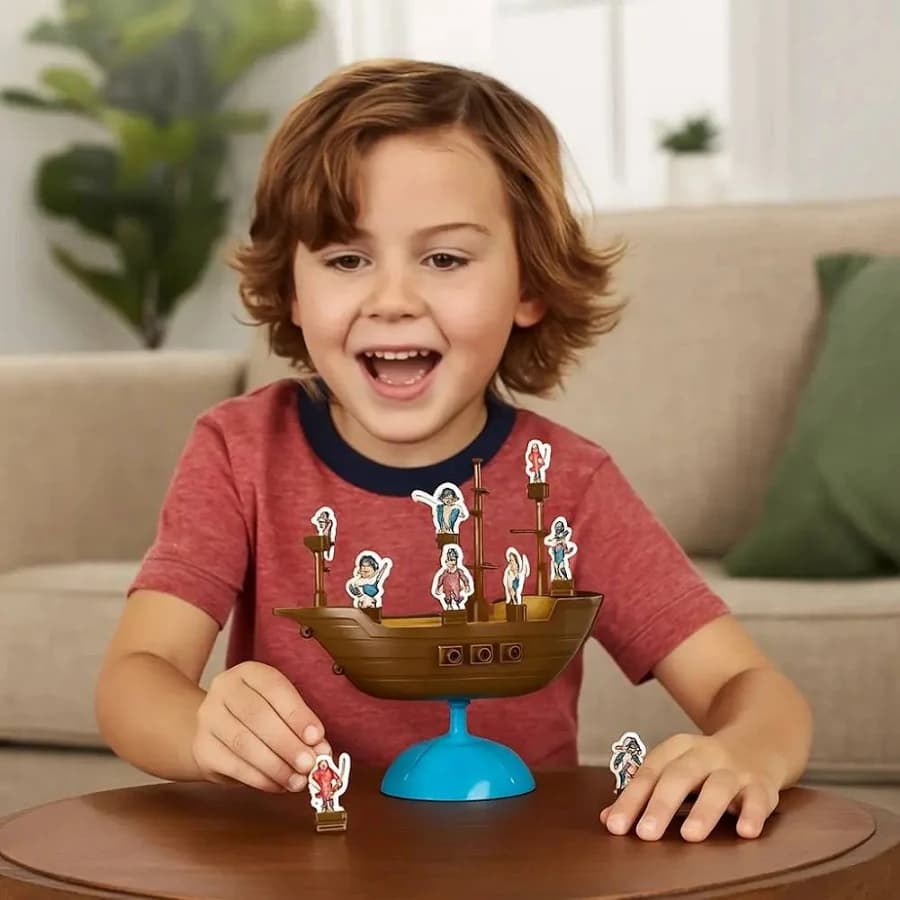 Jogo Equilibrio Barco Pirata Se Segura Madeira Navio Infantil Diversao Educativo Interativo
