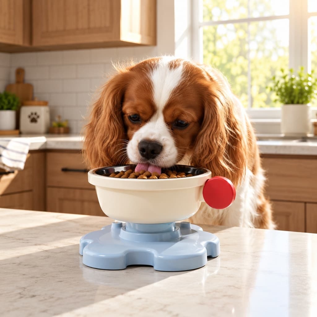Comedouro Alto Encaixe Cães Gatos Tigela Inox Elevado Pet Ração Água Base Ajustável Fácil Limpeza