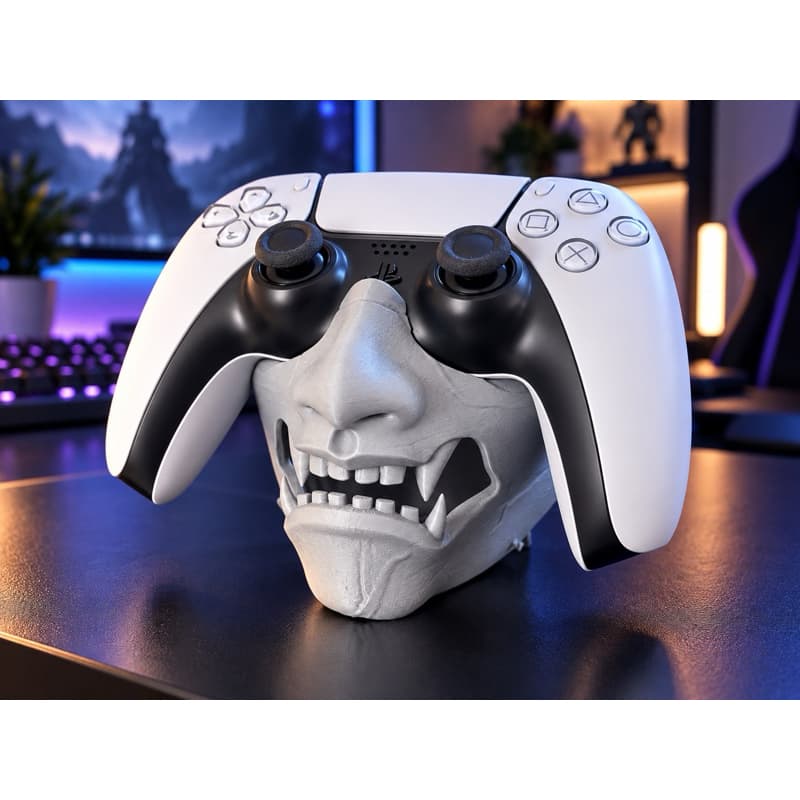 Suporte para Controle PS5 DualSense Caveira 3D | Porta Controle Gamer | Suporte de Mesa Decoração Setup Gamer