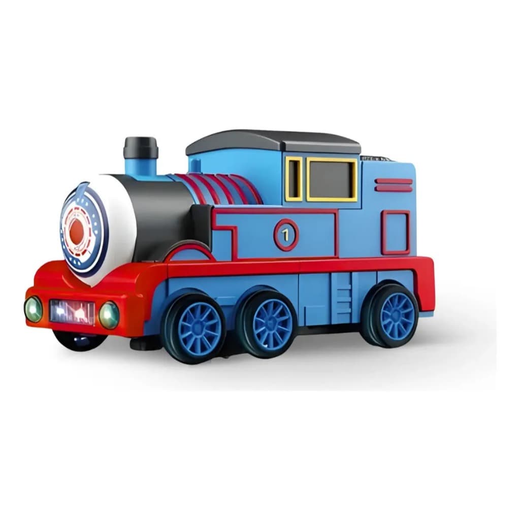 Trenzinho que Vira Robô com Luz LED Som e Música Brinquedo Infantil Transformável