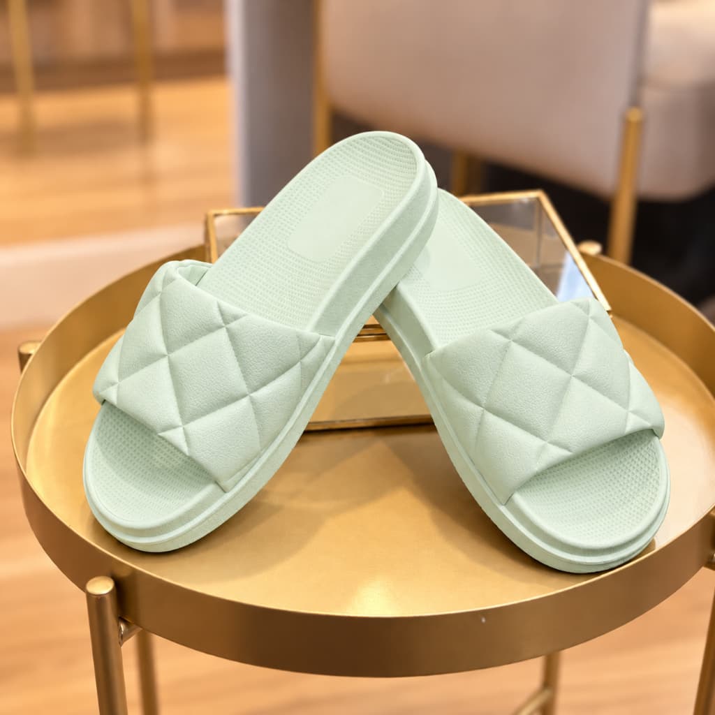 chinelo feminino bico quadrado material premium