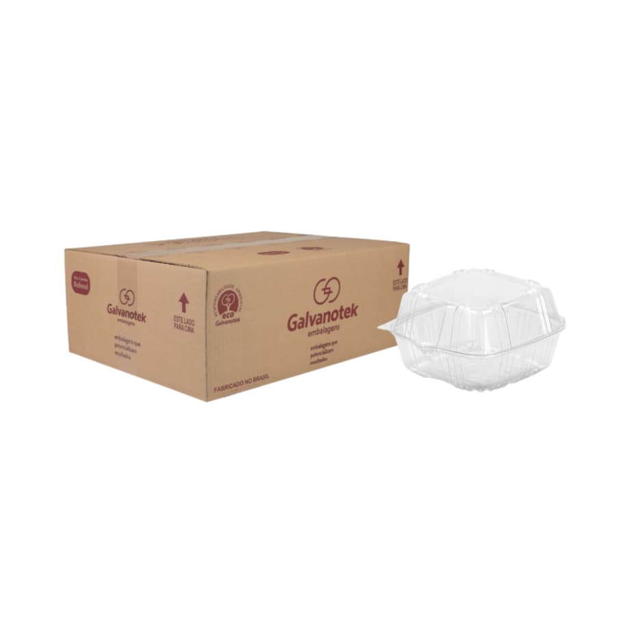 CAIXA Embalagem Hamburgueira Pet para Lanches GA12 Galvanotek Premium Delivery 100 Uni