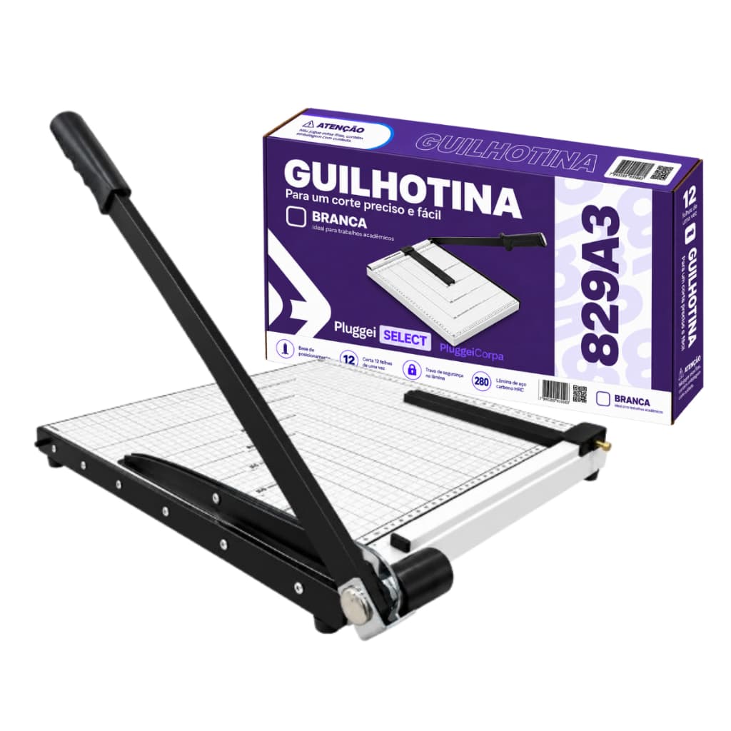 Guilhotina da Papel Manual A3 e A4 Base Aço Papel Profissional até 10-12 folhas com trava para folha