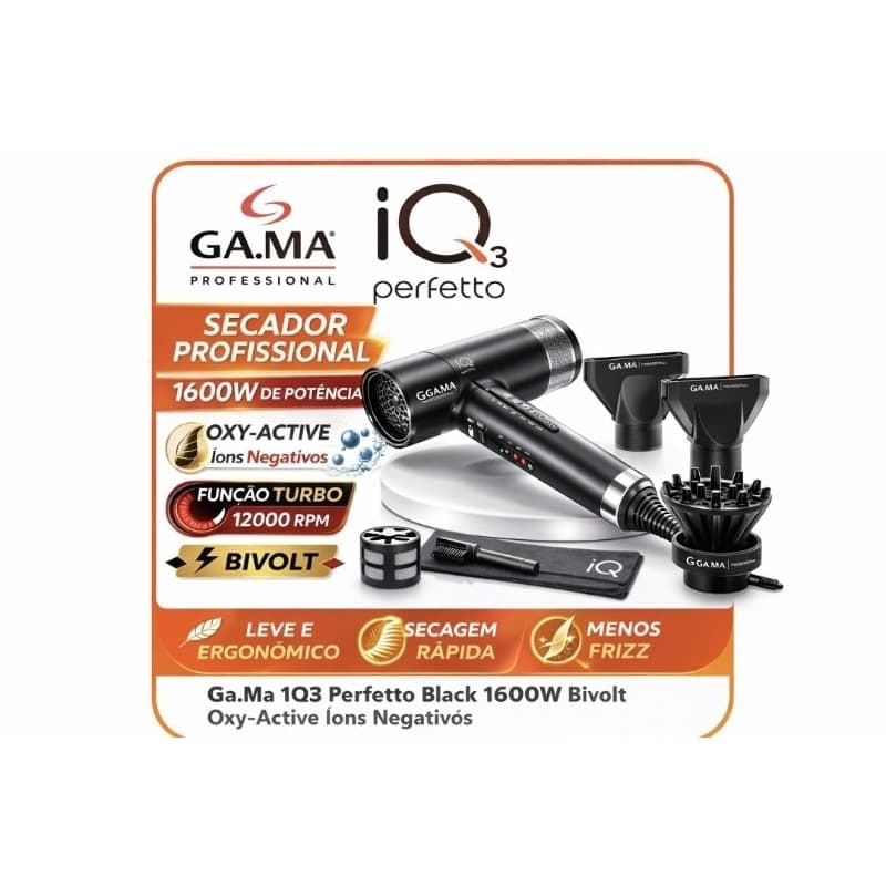 Secador Profissional iQ 3 GA.MA – Leve, Potente, Turbo