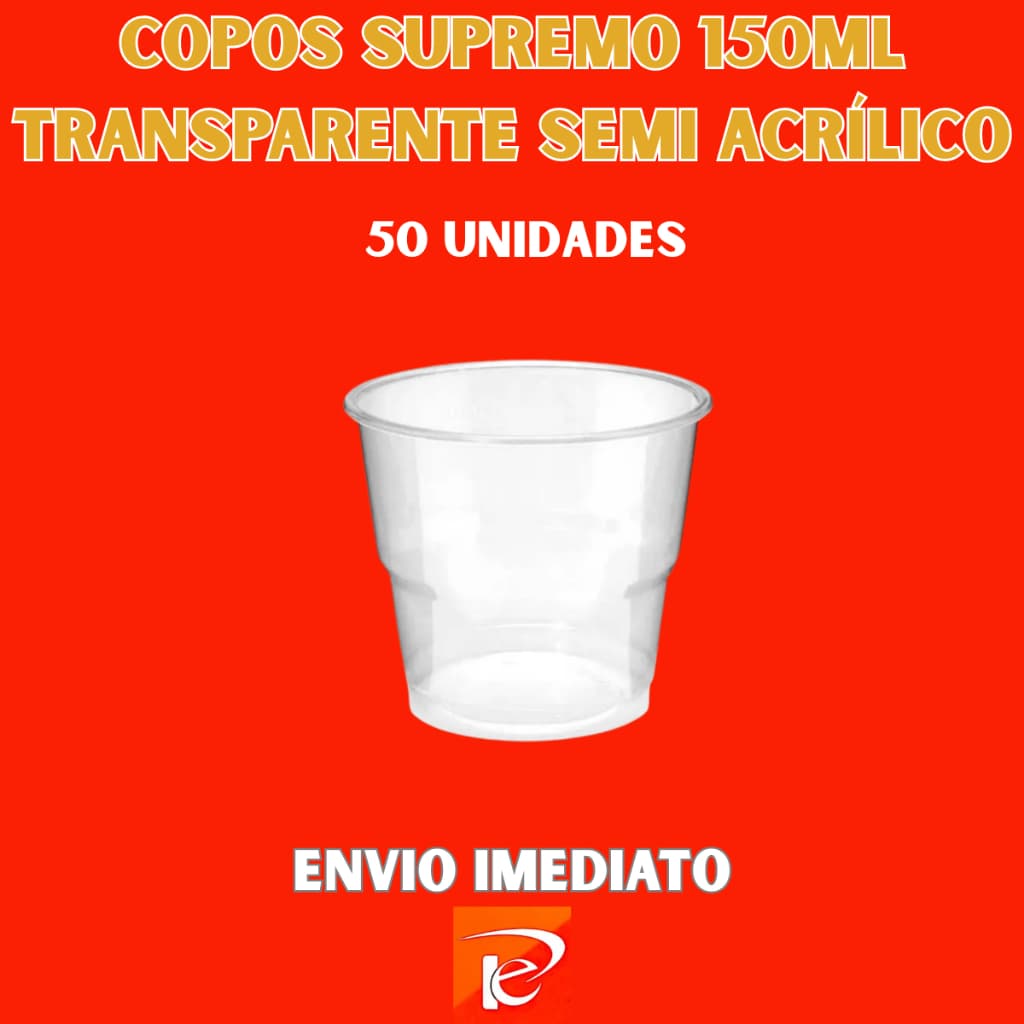 50 Copos Supremo 150ml Transparente Semi Acrílico | Bebidas, Doces, Caldos, Festa, Prafesta