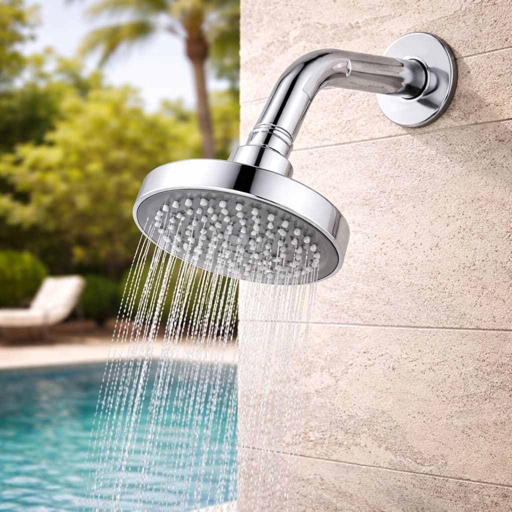 Ducha Chuveiro Aquecedor Solar Gás Flatt Redondo Articulado Cromado Luxo