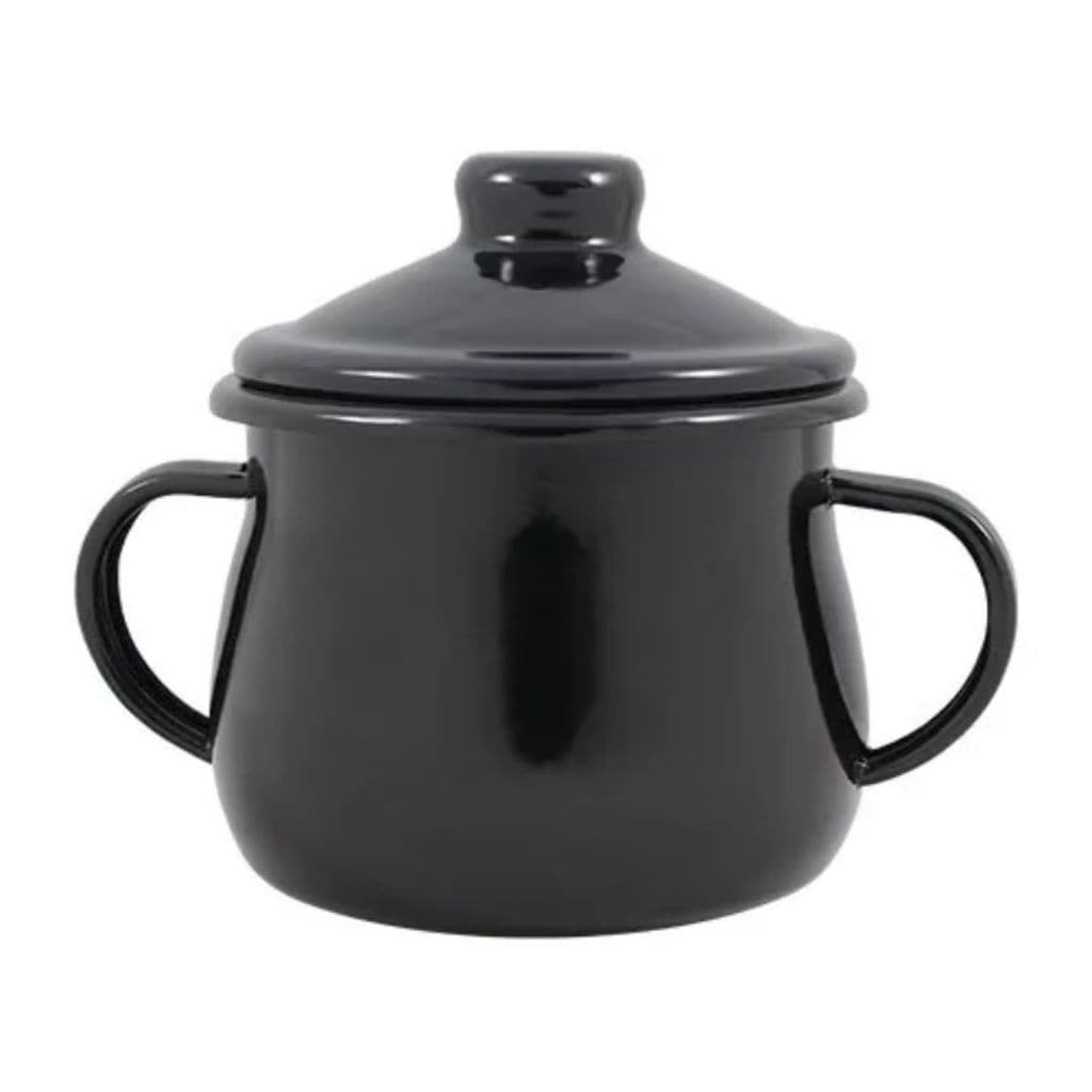 Açucareiro Esmaltado 380ml Aço Especial com Alça Preto Ewel