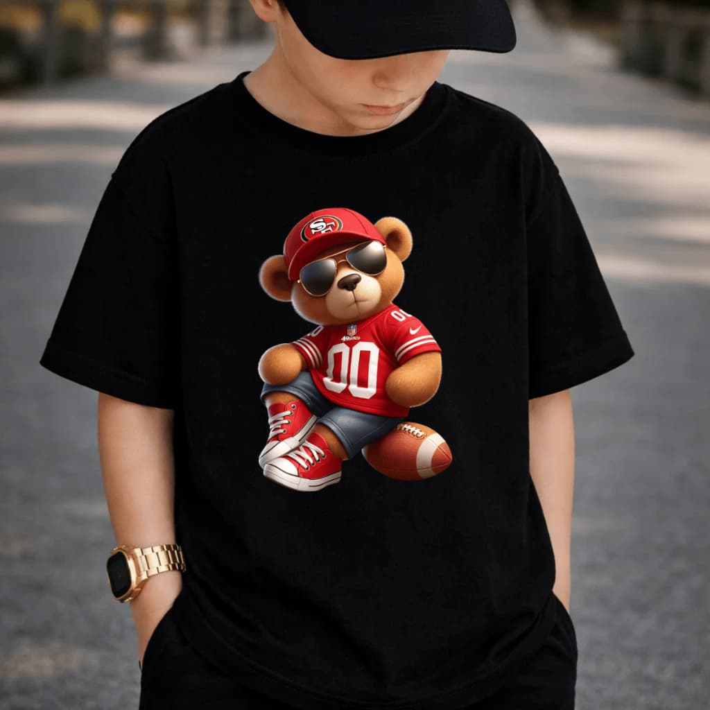 Camiseta Infantil e Juvenil 100% Algodão Premium Criança Personalizada Unissex Blusa Camisa Urso