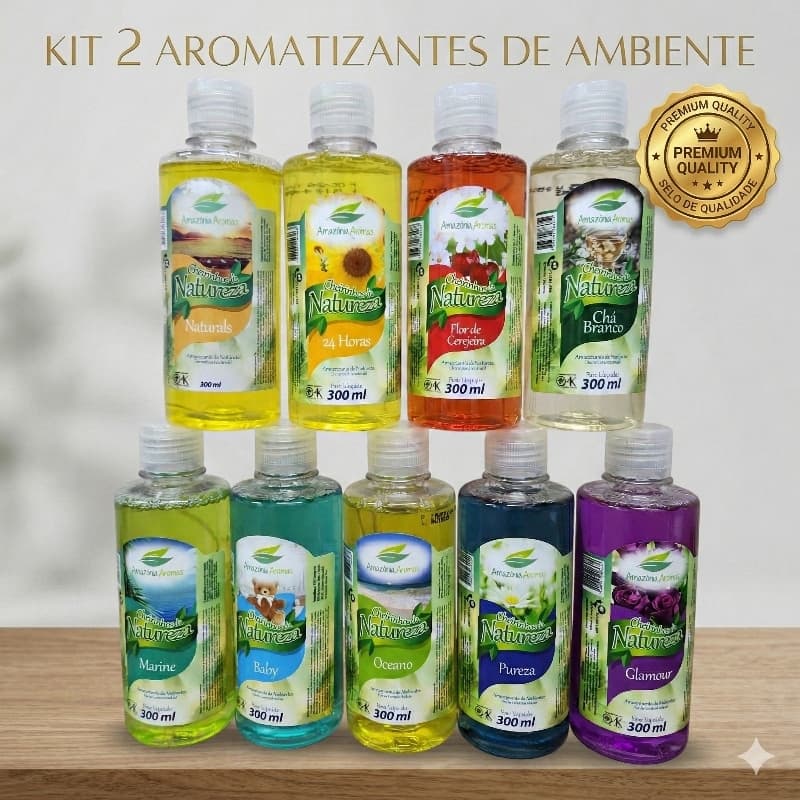 Kit 2 Aromatizantes de Ambiente Cheirinho de Natureza 300ml - Escolha Sua Fragrância