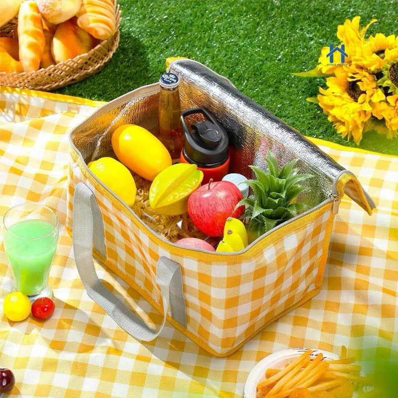 Bolsa térmica Cesto para piquenique com zíper e dobravél para alimento quente ou frio impermeavél